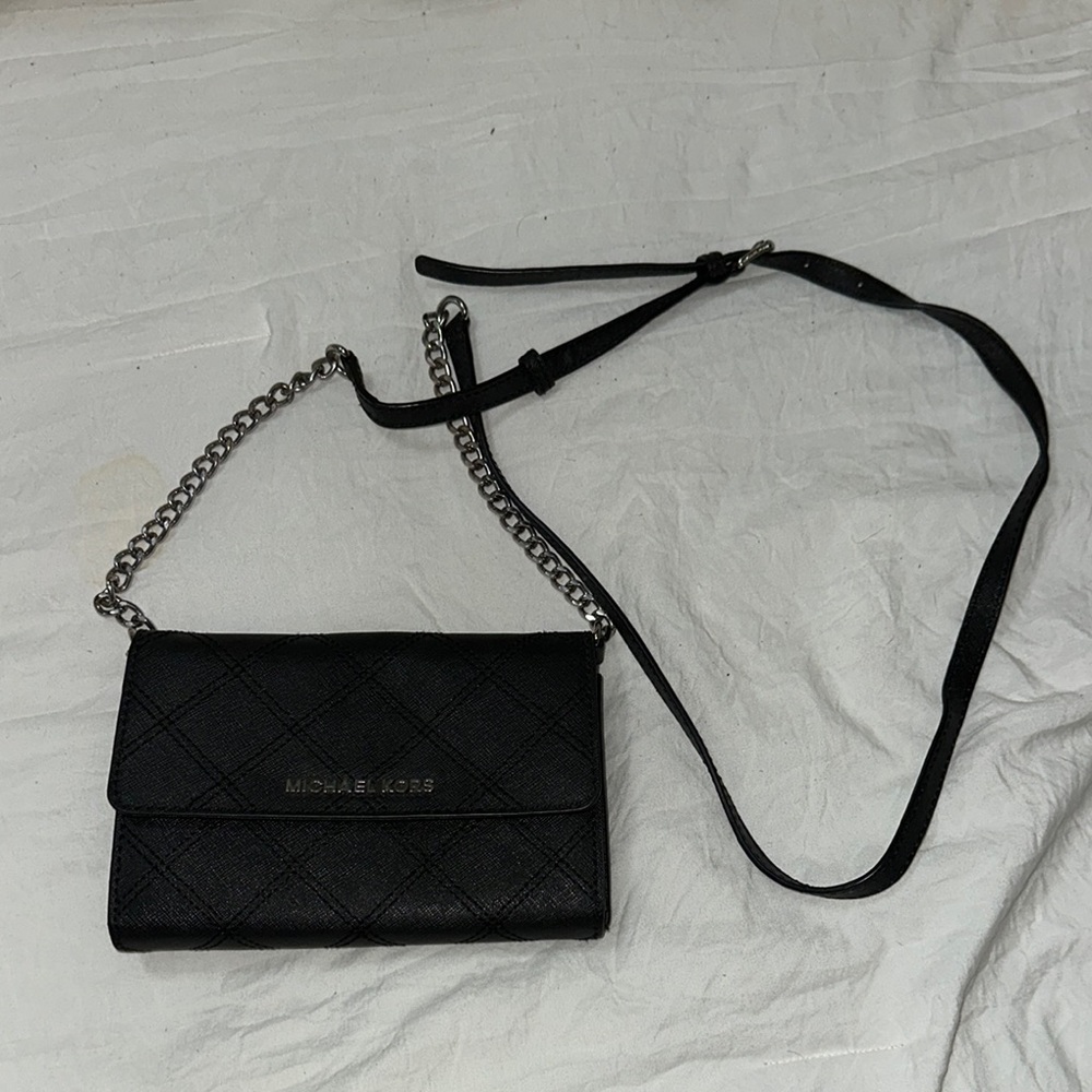 Michael Kors Black Quilted Crossbody Bag